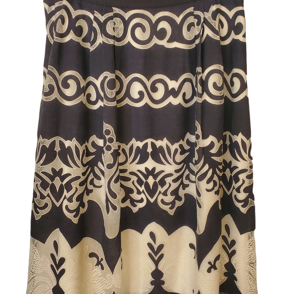 J. CREW PLEATED LACE OVERLAY SKIRT MIDI SIZE 6